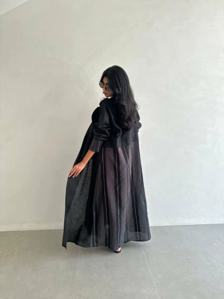 Black Blazer Abaya IB224 Black